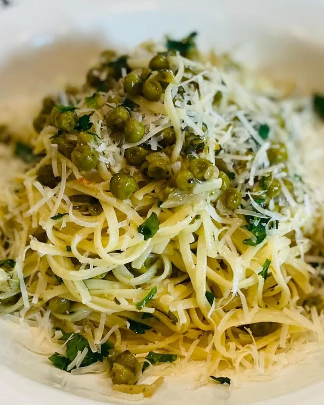 ANGEL HAIR AND PEAS