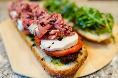 Best Sandwich Ever (Chicken, Pesto, Roasted Peppers & Prosciutto)